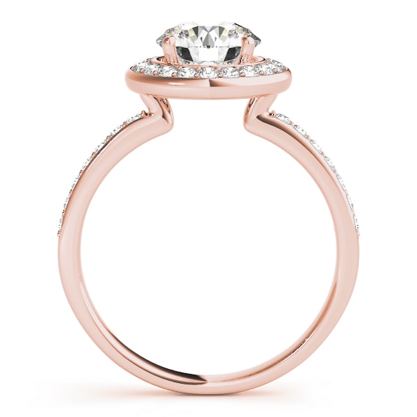 18K Rose Gold 1 5/8 ct tw Halo Diamond Engagement Ring