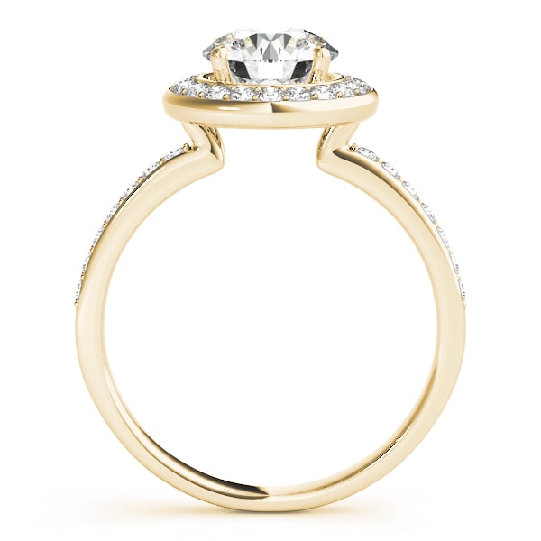 18K Yellow Gold 1 5/8 ct tw Halo Diamond Engagement Ring