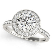 Platinum 1 5/8 ct tw Halo Diamond Engagement Ring