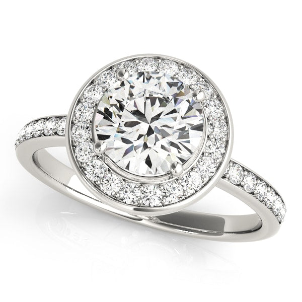 Platinum 1 5/8 ct tw Halo Diamond Engagement Ring