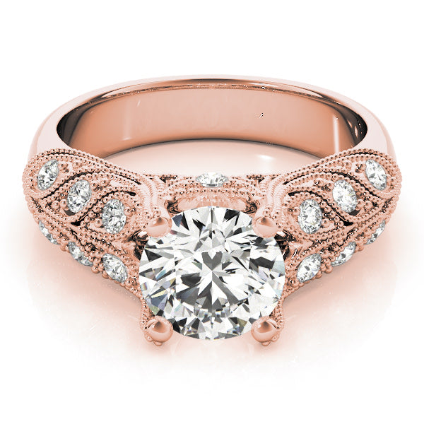 14K Rose Gold 1 3/4 ct tw Vintage Diamond Engagement Ring
