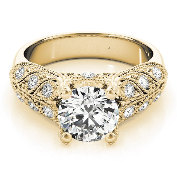 18K Yellow Gold 1 3/4 ct tw Vintage Diamond Engagement Ring
