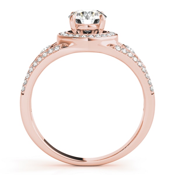 14K Rose Gold 1 ct tw Halo Diamond Engagement Ring
