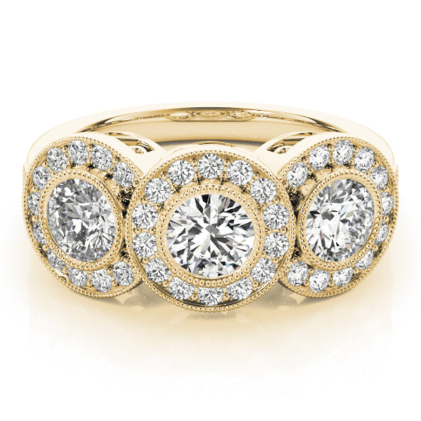 14K Yellow Gold 1 3/8 ct tw Three Stone Diamond Engagement Ring