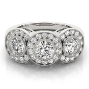 Three Stone Diamond Engagement Ring