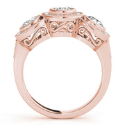 14K Rose Gold 1 3/8 ct tw Three Stone Diamond Engagement Ring