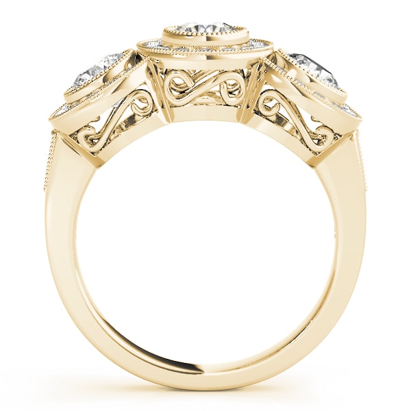 14K Yellow Gold 1 3/8 ct tw Three Stone Diamond Engagement Ring