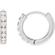14K White 1/5 CTW Lab-Grown Diamond Hoop Earrings