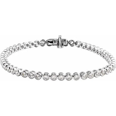 14K White 3 1/2 CTW Lab-Grown Diamond Bezel-Set Bracelet