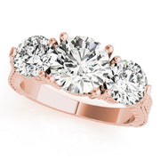 18K Rose Gold 2 7/8 ct tw Three Stone Diamond Engagement Ring