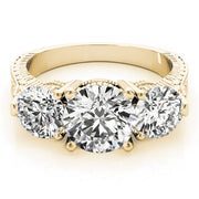 14K Yellow Gold 2 7/8 ct tw Three Stone Diamond Engagement Ring