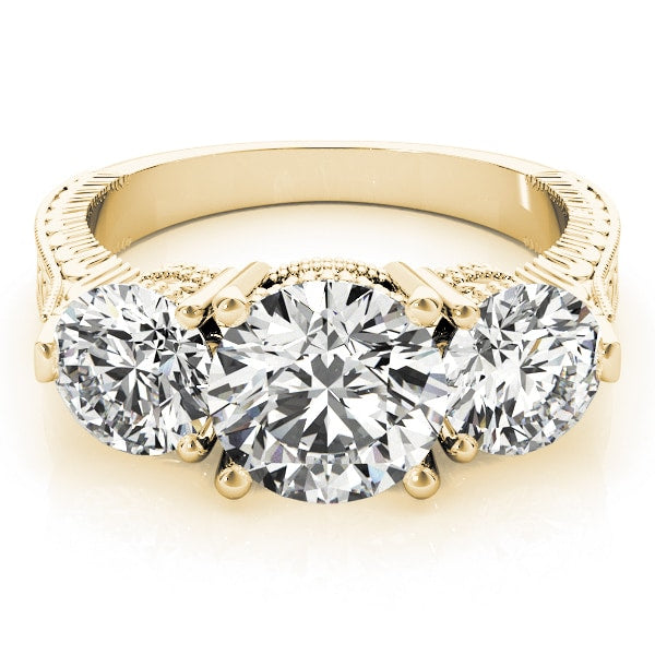 14K Yellow Gold 2 7/8 ct tw Three Stone Diamond Engagement Ring
