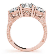 14K Rose Gold 2 7/8 ct tw Three Stone Diamond Engagement Ring