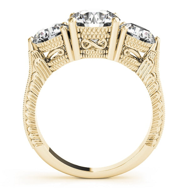 14K Yellow Gold 2 7/8 ct tw Three Stone Diamond Engagement Ring