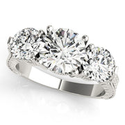 14K White Gold 2 7/8 ct tw Three Stone Diamond Engagement Ring