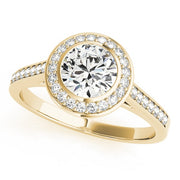 18K Yellow Gold 1 1/4 ct tw Halo Diamond Engagement Ring