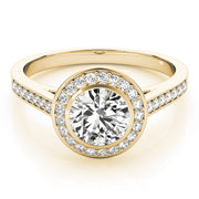 14K Yellow Gold 1 1/4 ct tw Halo Diamond Engagement Ring