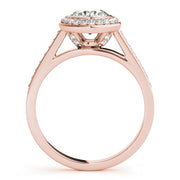 18K Rose Gold 1 1/4 ct tw Halo Diamond Engagement Ring