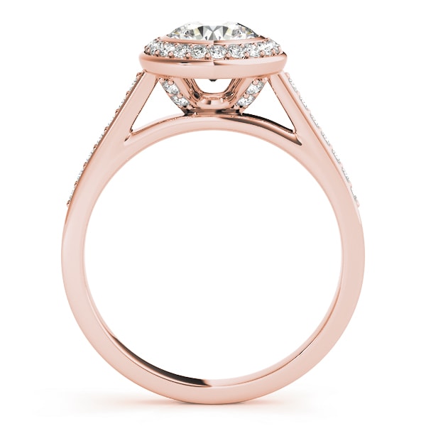 18K Rose Gold 1 1/4 ct tw Halo Diamond Engagement Ring