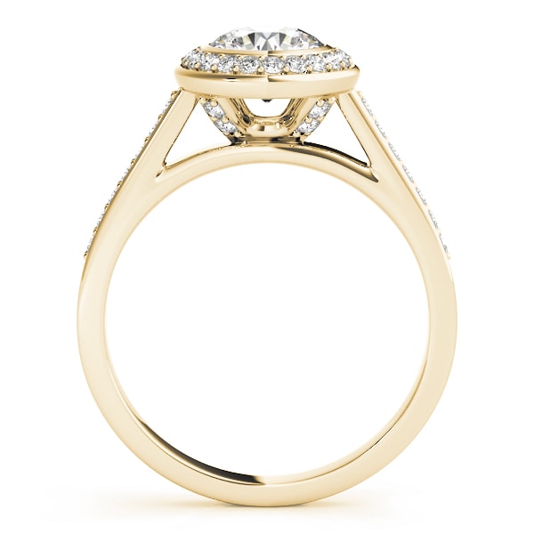 14K Yellow Gold 1 1/4 ct tw Halo Diamond Engagement Ring