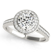 18K White Gold 1 1/4 ct tw Halo Diamond Engagement Ring