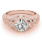 18K Rose Gold 1 1/5 ct tw Vintage Diamond Engagement Ring
