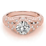 14K Rose Gold 1 1/5 ct tw Vintage Diamond Engagement Ring