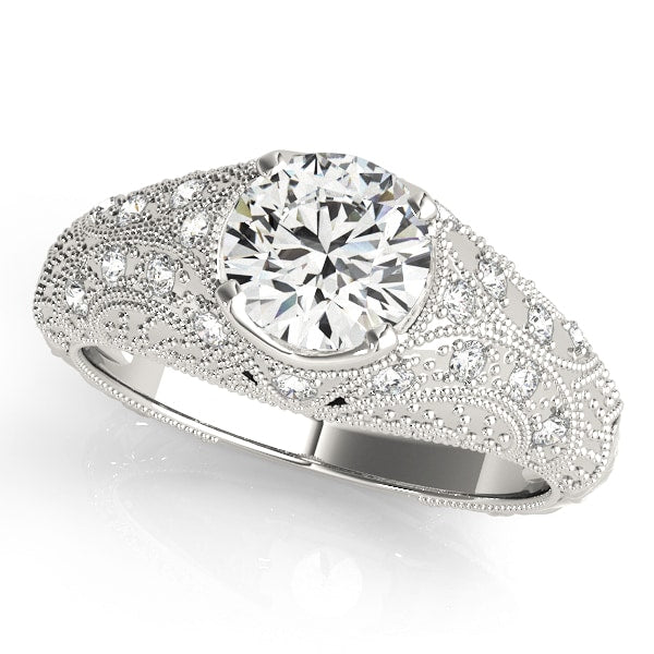 18K White Gold 1 1/5 ct tw Vintage Diamond Engagement Ring