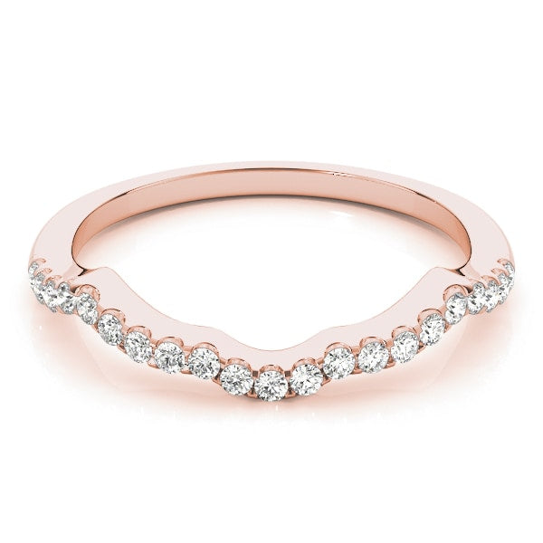18K Rose Gold 1/5 ct tw Diamond Wedding Ring