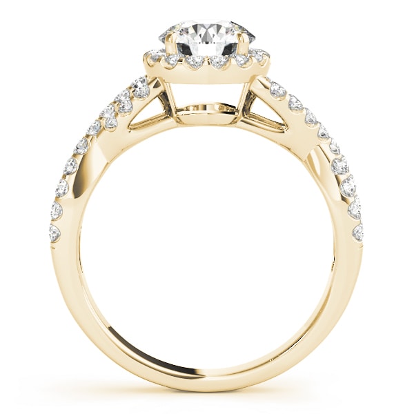 14K Yellow Gold 1 1/2 ct tw Halo Diamond Engagement Ring
