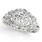 14K White Gold 1 1/5 ct tw Halo Diamond Engagement Ring