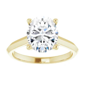 14K Yellow Oval Solitaire Engagement Ring