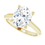 14K Yellow Oval Solitaire Engagement Ring