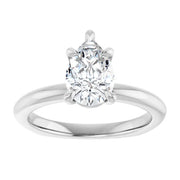 14k White Gold 1 1/2 CT Pear-Shaped Diamond Solitaire Ring with Claw-Prong Setting