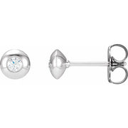 14K White 5/8 CTW Lab-Grown Diamond Domed Bezel-Set Earrings