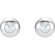 14K White 5/8 CTW Lab-Grown Diamond Domed Bezel-Set Earrings