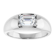 14k White Gold 1 1/4 CT Emerald-Cut Diamond Engagement Band Ring