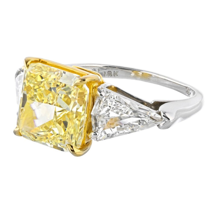 Radiant Cut Diamond Fancy Yellow Ring