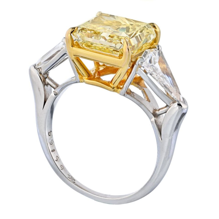 Radiant Cut Diamond Fancy Yellow Ring