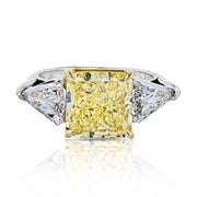 Radiant Cut Diamond Fancy Yellow Ring