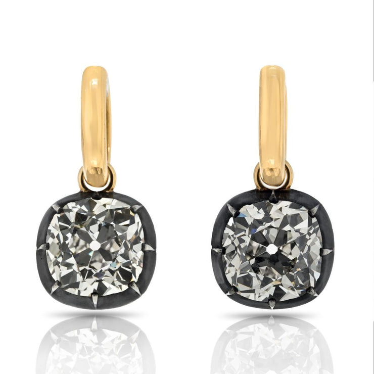 Old Mine Diamond Drop Earrings