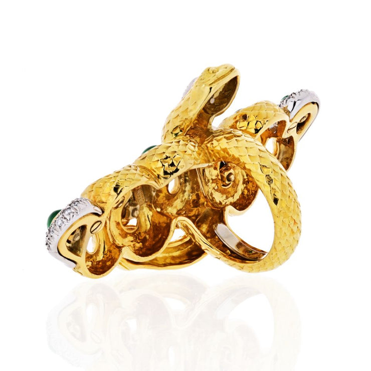 David Webb Kingdom Two-Snakes Interlocking Ring