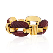 David Webb Fluted Carnelian Link Bracelet