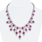 Platinum Ruby and Diamond Collar Necklace