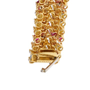Van Cleef & Arpels 18K Yellow gold 1960's Chevron Diamond Rubies Bracelet
