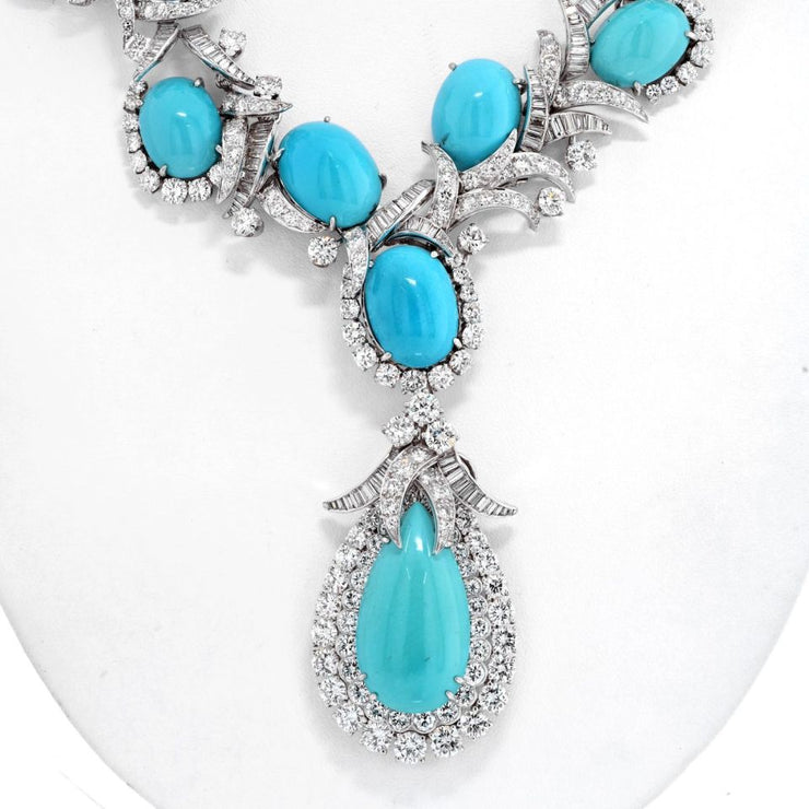 David Webb Turquoise Diamond Necklace