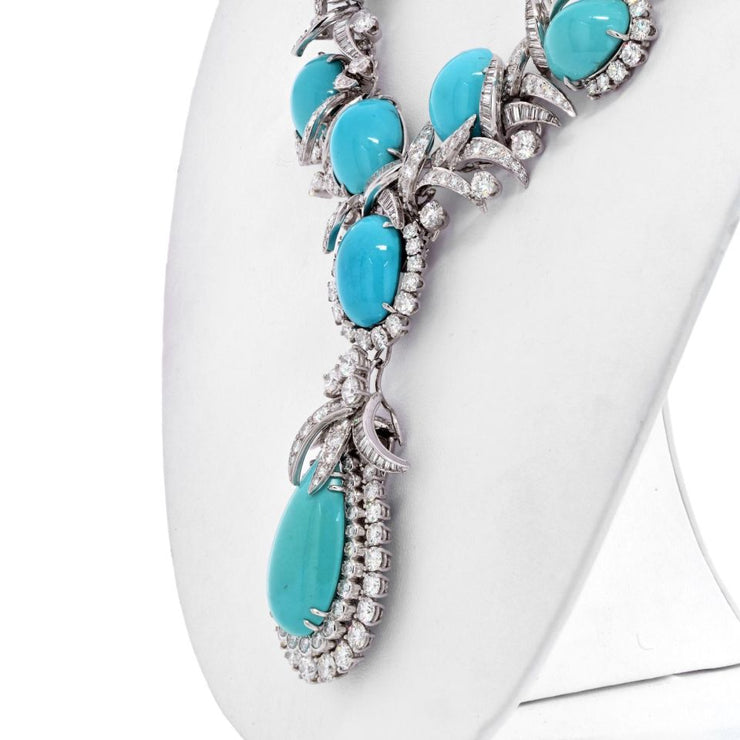 David Webb Turquoise Diamond Necklace