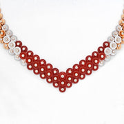 Van Cleef & Arpels 18K Rose Gold Bouton D'or Carnelian, Diamond & Mother of Pearl Necklace