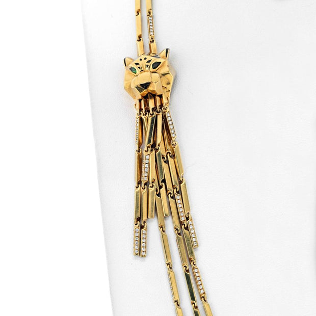 Cartier Double Panthere Tassel Long Strand Necklace
