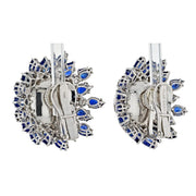 David Webb Sapphire, Diamond and Pearl Earrings